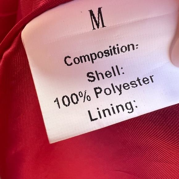 Vintage Red Velour Faux Fur Trim Artsy Design Open Coat Jacket Women’s Medium - Picture 4 of 9